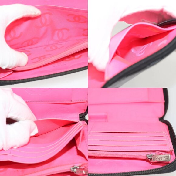 CHANEL Cambon Line Long Wallet Leather Black CC Auth - Picture 15 of 16